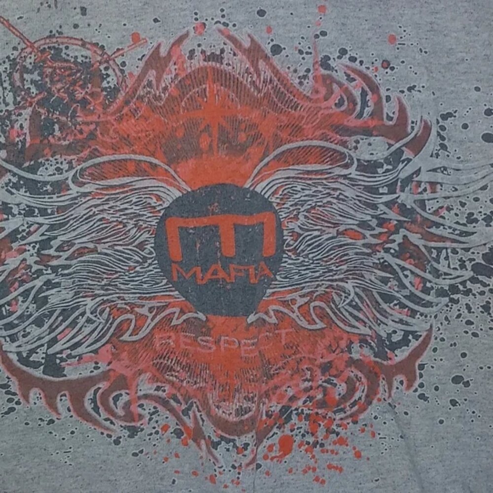 Size Men's XL TNA WWE Wrestling Main Event Mafia "Respect" Gray T Shirt RARE